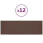vidaXL Paneles de pared 12 uds cuero sintético marrón 90x30 cm 3,24 m²