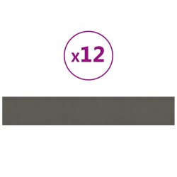 vidaXL Paneles de pared 12 uds terciopelo gris oscuro 90x15 cm 1,62 m²