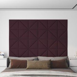 vidaXL Paneles de pared 12 uds tela morado 30x30 cm 0,54 m²