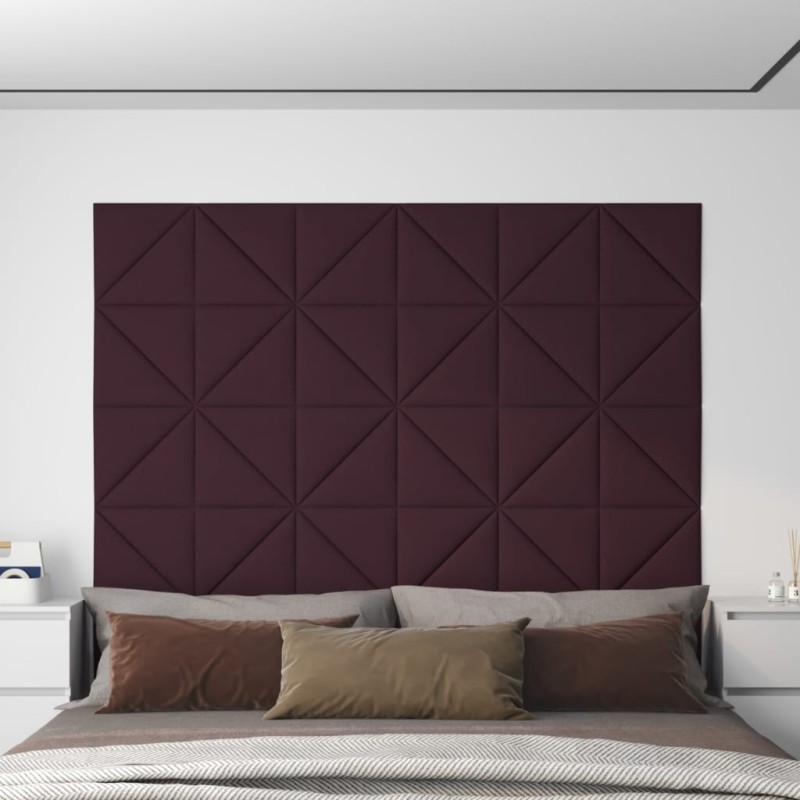 vidaXL Paneles de pared 12 uds tela morado 30x30 cm 0,54 m² vidaXL Paneles de pared 12 uds tela morado 30x30 cm 0,54 m²