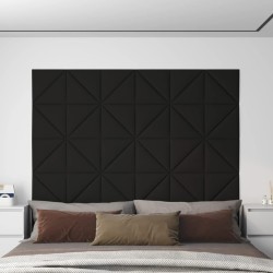 vidaXL Paneles de pared 12 uds tela negro 30x30 cm 0,54 m²