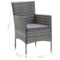 vidaXL Set comedor jardín 7 pzas y cojines ratán sintético gris