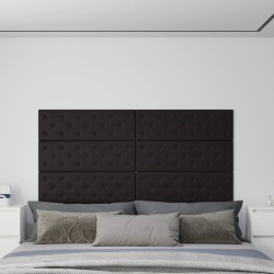 vidaXL Paneles de pared 12 uds cuero sintético negro 90x30 cm 3,24 m²