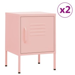 vidaXL Mesitas de noche 2 uds rosa acero 35x35x51 cm