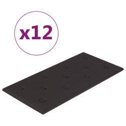 vidaXL Paneles de pared 12 uds cuero sintético negro 60x30 cm 2,16 m²