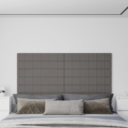 vidaXL Paneles de pared 12 uds tela gris claro 90x15 cm 1,62 m²