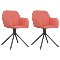 vidaXL Sillas de comedor giratorias 2 unidades terciopelo rosa