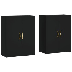 vidaXL Armarios de pared 2 unidades negro 69,5x34x90 cm