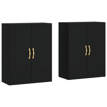 vidaXL Armarios de pared 2 unidades negro 69,5x34x90 cm