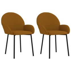 vidaXL Sillas de comedor 2 unidades terciopelo marrón