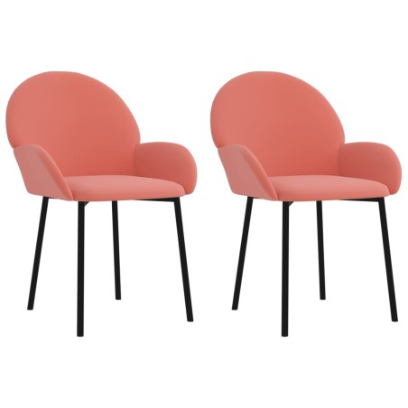 vidaXL Sillas de comedor 2 unidades terciopelo rosa