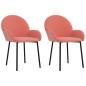 vidaXL Sillas de comedor 2 unidades terciopelo rosa vidaXL Sillas de comedor 2 unidades terciopelo rosa