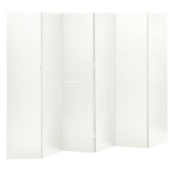 vidaXL Biombos divisores de 6 paneles 2 uds blanco acero 240x180 cm