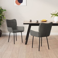 vidaXL Sillas de comedor 2 unidades terciopelo gris oscuro