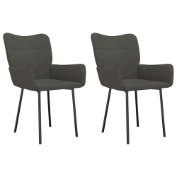 vidaXL Sillas de comedor 2 unidades terciopelo gris oscuro