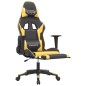 vidaXL Silla gaming masaje y reposapiés cuero sintético negro dorado vidaXL Silla gaming masaje y reposapiés cuero sintético negro dorado