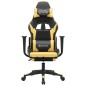vidaXL Silla gaming masaje y reposapiés cuero sintético negro dorado vidaXL Silla gaming masaje y reposapiés cuero sintético negro dorado