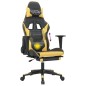 vidaXL Silla gaming masaje y reposapiés cuero sintético negro dorado vidaXL Silla gaming masaje y reposapiés cuero sintético negro dorado