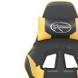 vidaXL Silla gaming masaje y reposapiés cuero sintético negro dorado vidaXL Silla gaming masaje y reposapiés cuero sintético negro dorado