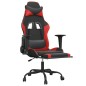 vidaXL Silla gaming de masaje y reposapiés cuero sintético negro rojo vidaXL Silla gaming de masaje y reposapiés cuero sintético negro rojo