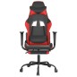 vidaXL Silla gaming de masaje y reposapiés cuero sintético negro rojo vidaXL Silla gaming de masaje y reposapiés cuero sintético negro rojo
