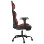 vidaXL Silla gaming de masaje y reposapiés cuero sintético negro rojo vidaXL Silla gaming de masaje y reposapiés cuero sintético negro rojo