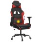 vidaXL Silla gaming de masaje y reposapiés cuero sintético negro rojo vidaXL Silla gaming de masaje y reposapiés cuero sintético negro rojo