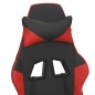 vidaXL Silla gaming de masaje y reposapiés cuero sintético negro rojo vidaXL Silla gaming de masaje y reposapiés cuero sintético negro rojo