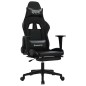 vidaXL Silla gaming de masaje y reposapiés cuero sintético negro vidaXL Silla gaming de masaje y reposapiés cuero sintético negro