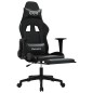 vidaXL Silla gaming de masaje y reposapiés cuero sintético negro vidaXL Silla gaming de masaje y reposapiés cuero sintético negro