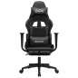 vidaXL Silla gaming de masaje y reposapiés cuero sintético negro vidaXL Silla gaming de masaje y reposapiés cuero sintético negro