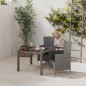 vidaXL Set de comedor de jardín 3 pzas y cojines ratán sintético gris vidaXL Set de comedor de jardín 3 pzas y cojines ratán sintético gris