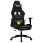 vidaXL Silla gaming de masaje y reposapiés cuero sintético negro vidaXL Silla gaming de masaje y reposapiés cuero sintético negro