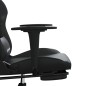 vidaXL Silla gaming de masaje y reposapiés cuero sintético negro vidaXL Silla gaming de masaje y reposapiés cuero sintético negro