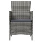 vidaXL Set de comedor de jardín 3 pzas y cojines ratán sintético gris vidaXL Set de comedor de jardín 3 pzas y cojines ratán sintético gris