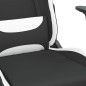 vidaXL Silla gaming de masaje con reposapiés tela negro y blanco vidaXL Silla gaming de masaje con reposapiés tela negro y blanco