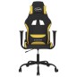 vidaXL Silla gaming de masaje tela negro y amarillo vidaXL Silla gaming de masaje tela negro y amarillo