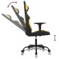 vidaXL Silla gaming de masaje tela negro y amarillo vidaXL Silla gaming de masaje tela negro y amarillo