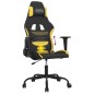 vidaXL Silla gaming de masaje tela negro y amarillo vidaXL Silla gaming de masaje tela negro y amarillo