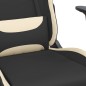vidaXL Silla gaming de masaje con reposapiés tela negro y crema vidaXL Silla gaming de masaje con reposapiés tela negro y crema