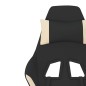 vidaXL Silla gaming de masaje con reposapiés tela negro y crema vidaXL Silla gaming de masaje con reposapiés tela negro y crema