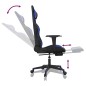 vidaXL Silla gaming de masaje y reposapiés cuero sintético negro azul vidaXL Silla gaming de masaje y reposapiés cuero sintético negro azul