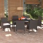 vidaXL Set muebles de jardín con cojines 7 pzas ratán sintético marrón