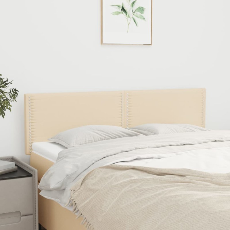 vidaXL Cabeceros 2 unidades tela color crema 72x5x78/88 cm vidaXL Cabeceros 2 unidades tela color crema 72x5x78/88 cm