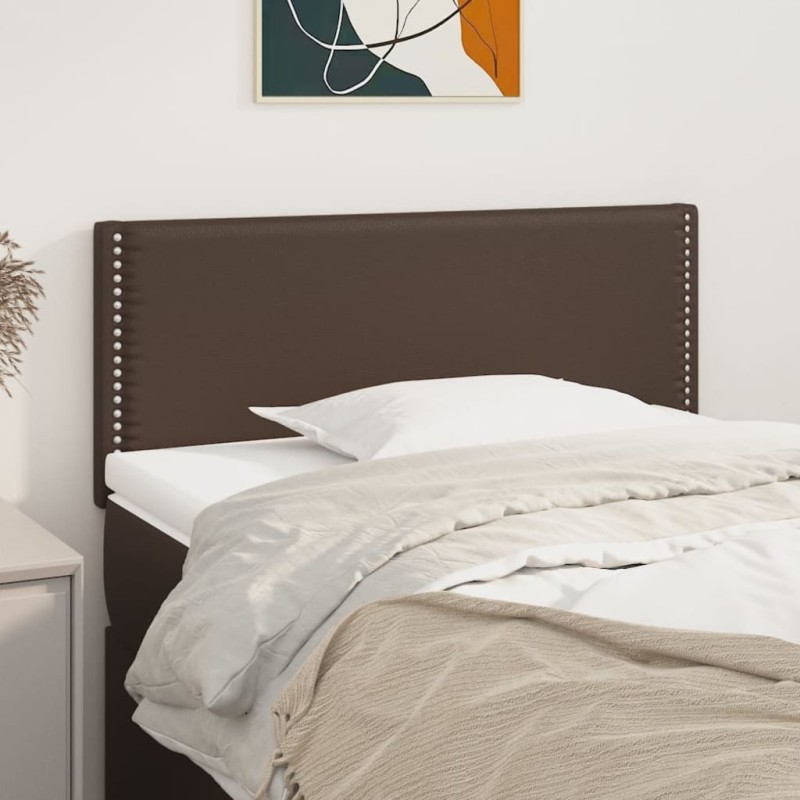 vidaXL Cabecero de cuero sintético marrón 100x5x78/88 cm