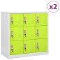 vidaXL Armarios taquilla 2 uds de acero gris y verde 90x45x92,5 cm vidaXL Armarios taquilla 2 uds de acero gris y verde 90x45x92,5 cm