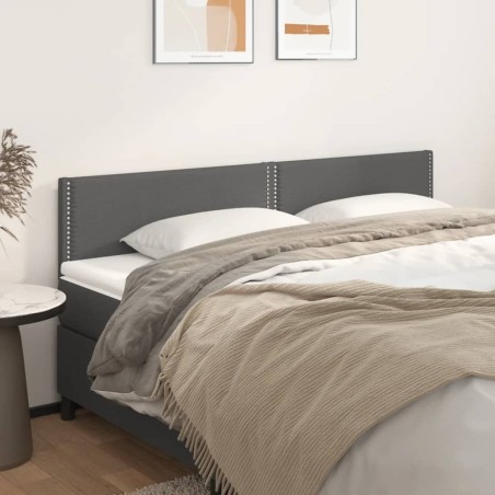 vidaXL Cabeceros 2 unidades de cuero sintético gris 90x5x78/88cm