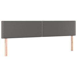 vidaXL Cabeceros 2 unidades de cuero sintético gris 90x5x78/88cm