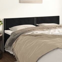 vidaXL Cabeceros 2 unidades de terciopelo negro 80x5x78/88 cm