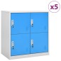 vidaXL Armarios taquilla 5 uds acero gris claro y azul 90x45x92,5 cm vidaXL Armarios taquilla 5 uds acero gris claro y azul 90x45x92,5 cm